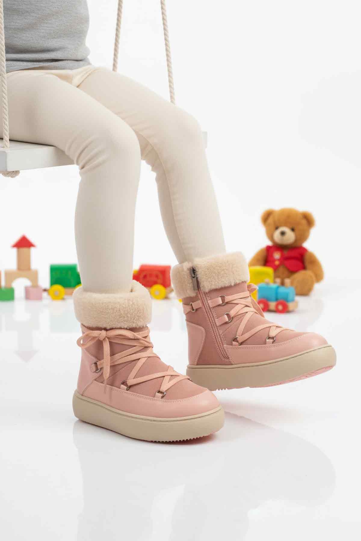 Cool Fermuarlı Kız Çocuk Düz Bot model görseli