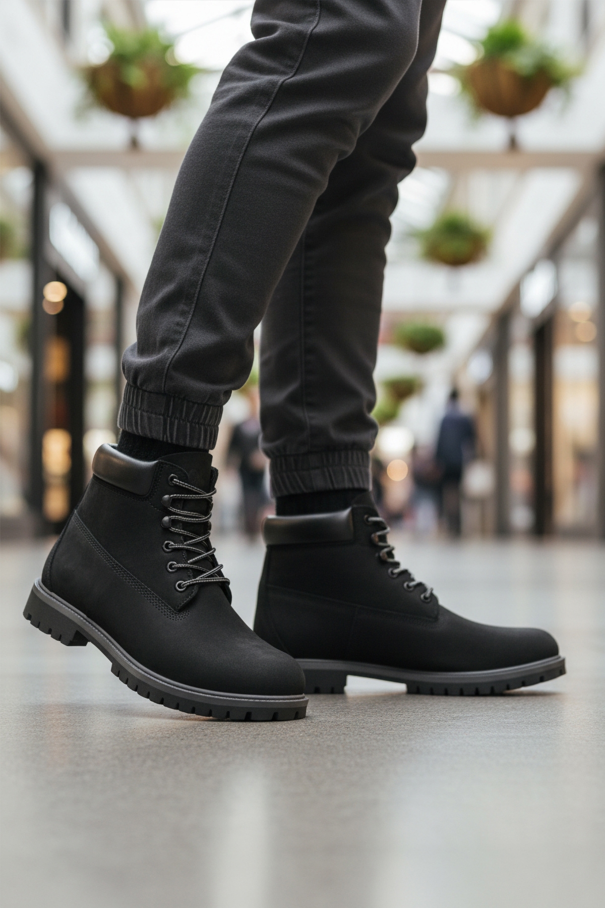 Aspor Siyah Nubuk Hakiki Deri Erkek Worker Bot - Görsel 3