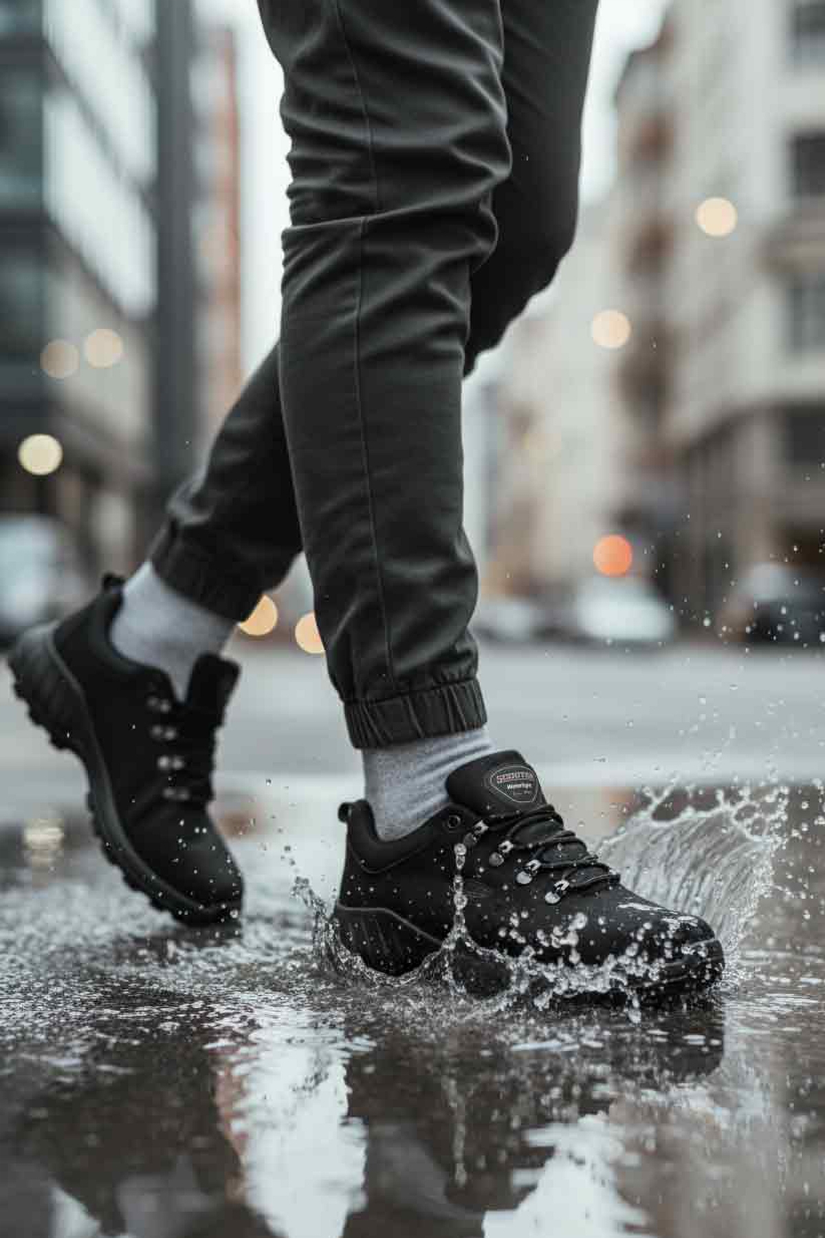 Siyah Su Geçirmez Erkek Outdoor Ayakkabı - Görsel 3