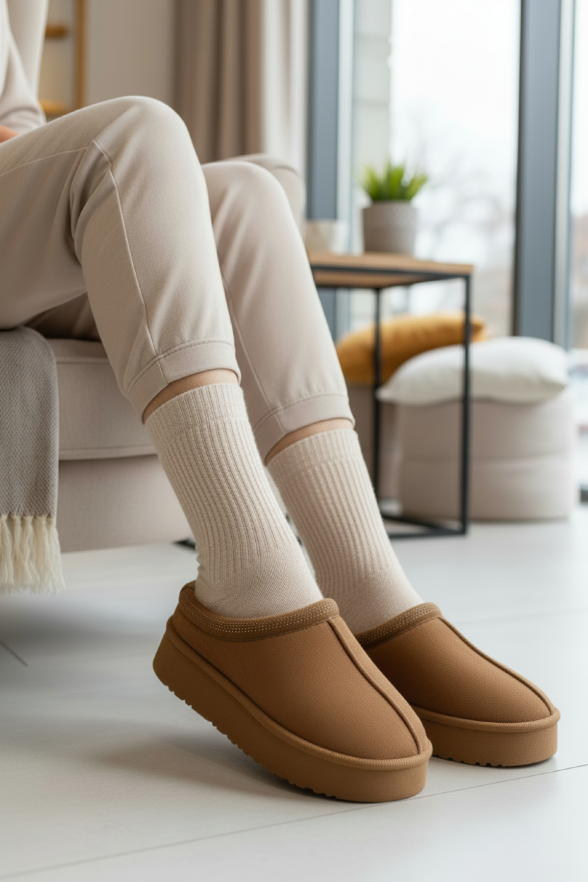 25K-7107 5PR Taba Kadın Terlik - Görsel 3