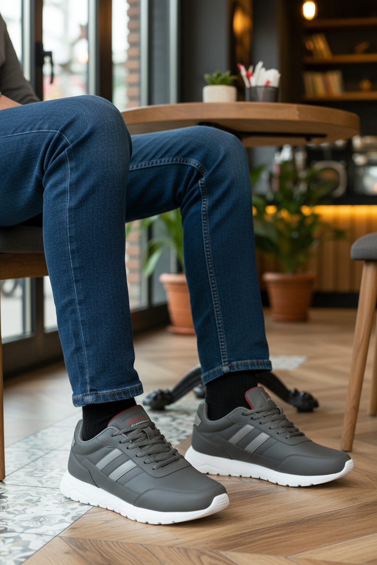 LESCAR II PU 5PR Koyu Gri Erkek Sneaker - Görsel 3