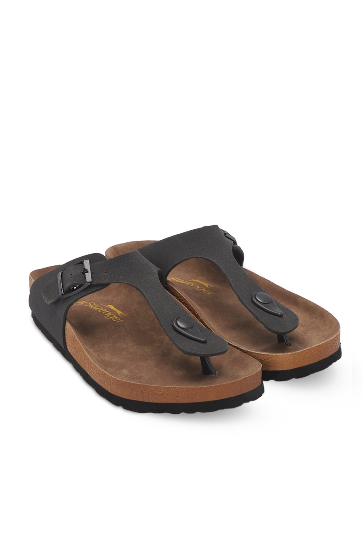 LUKE Kadın Parmak Arası Siyah Nubuk Terlik - Görsel 3