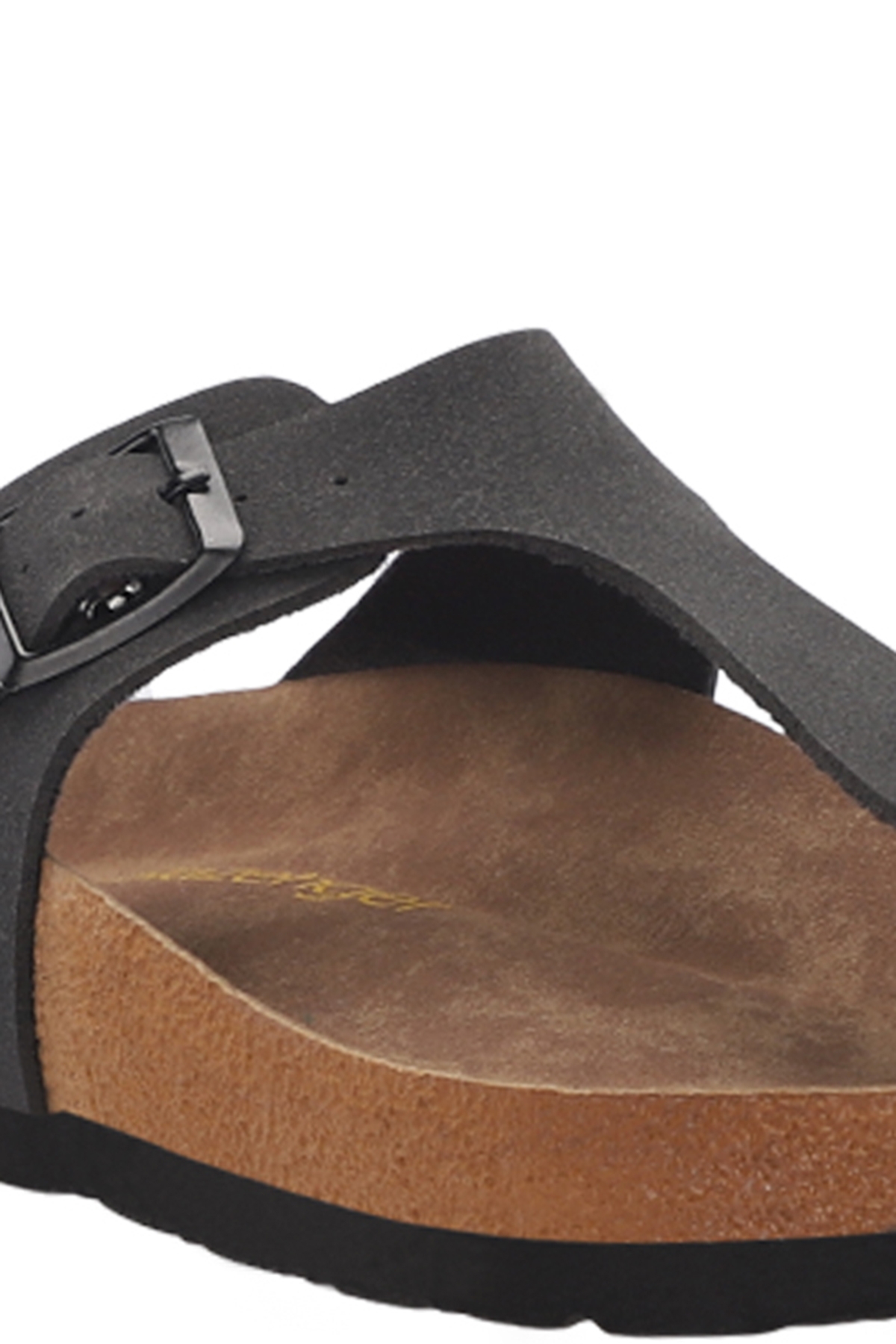 LUKE Kadın Parmak Arası Siyah Nubuk Terlik - Görsel 5