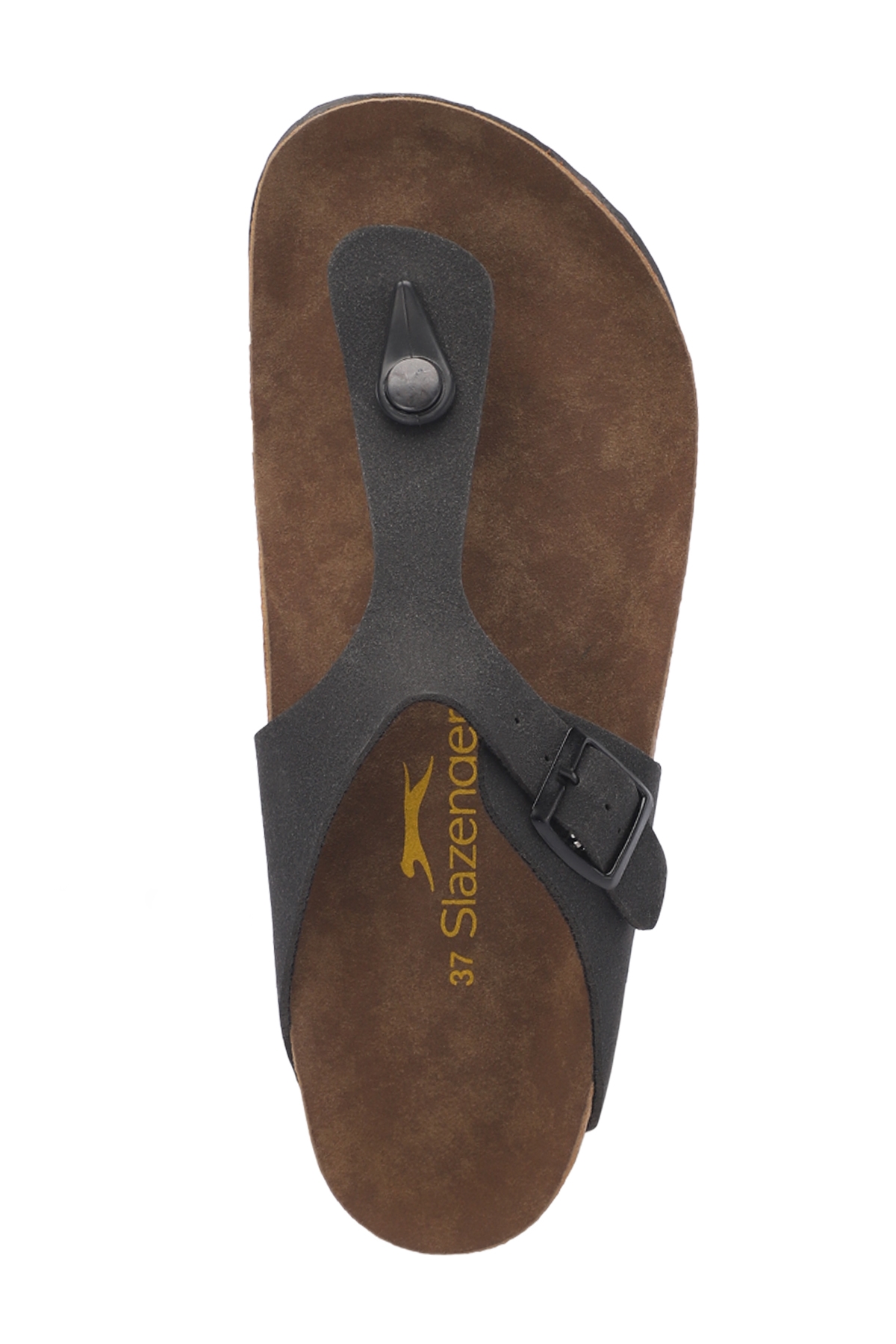 LUKE Kadın Parmak Arası Siyah Nubuk Terlik - Görsel 6