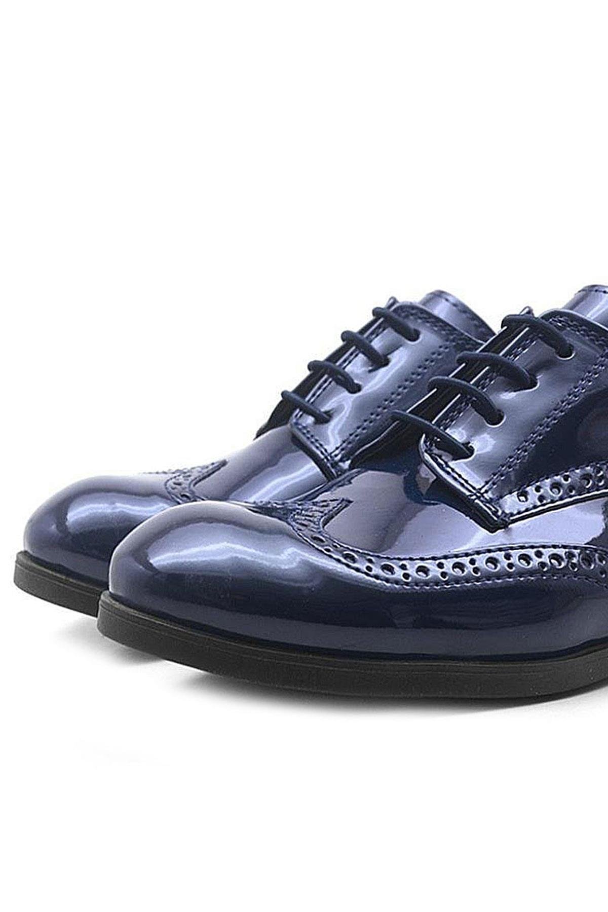 Rakerplus Lacivert Rakerplus Titan Rugan Bağcıklı Klasik Erkek Çocuk Ayakkabı