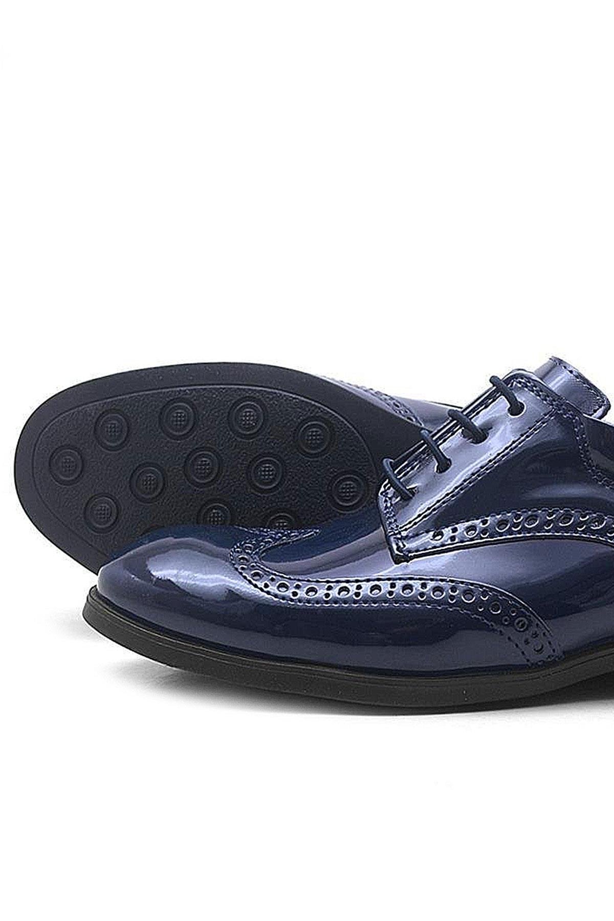 Rakerplus Lacivert Rakerplus Titan Rugan Bağcıklı Klasik Erkek Çocuk Ayakkabı
