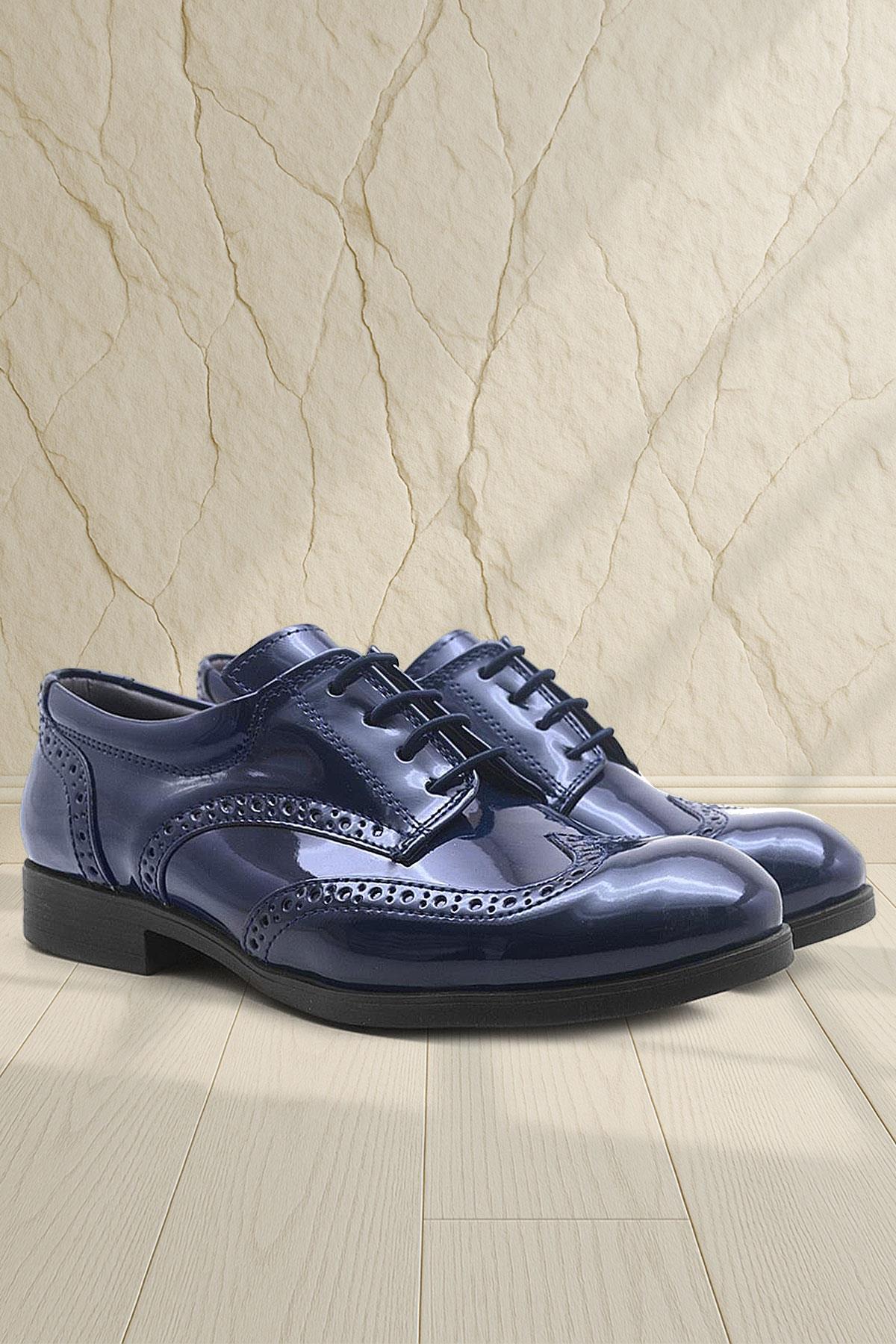 Rakerplus Lacivert Rakerplus Titan Rugan Bağcıklı Klasik Erkek Çocuk Ayakkabı