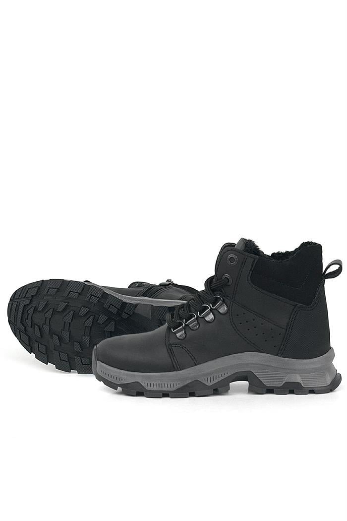 Rakerplus Siyah Rakerplus Hakiki Deri Fermuarlı Trekking Erkek Çocuk Bot