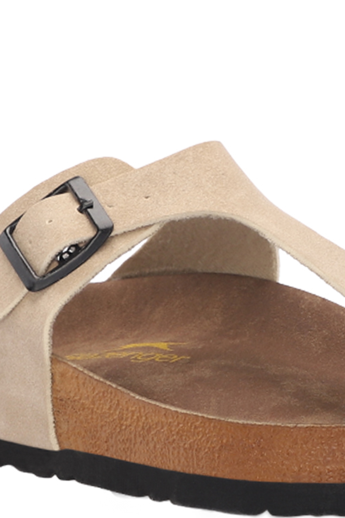 LUKE Kadın Parmak Arası Bej Nubuk Terlik - Görsel 5