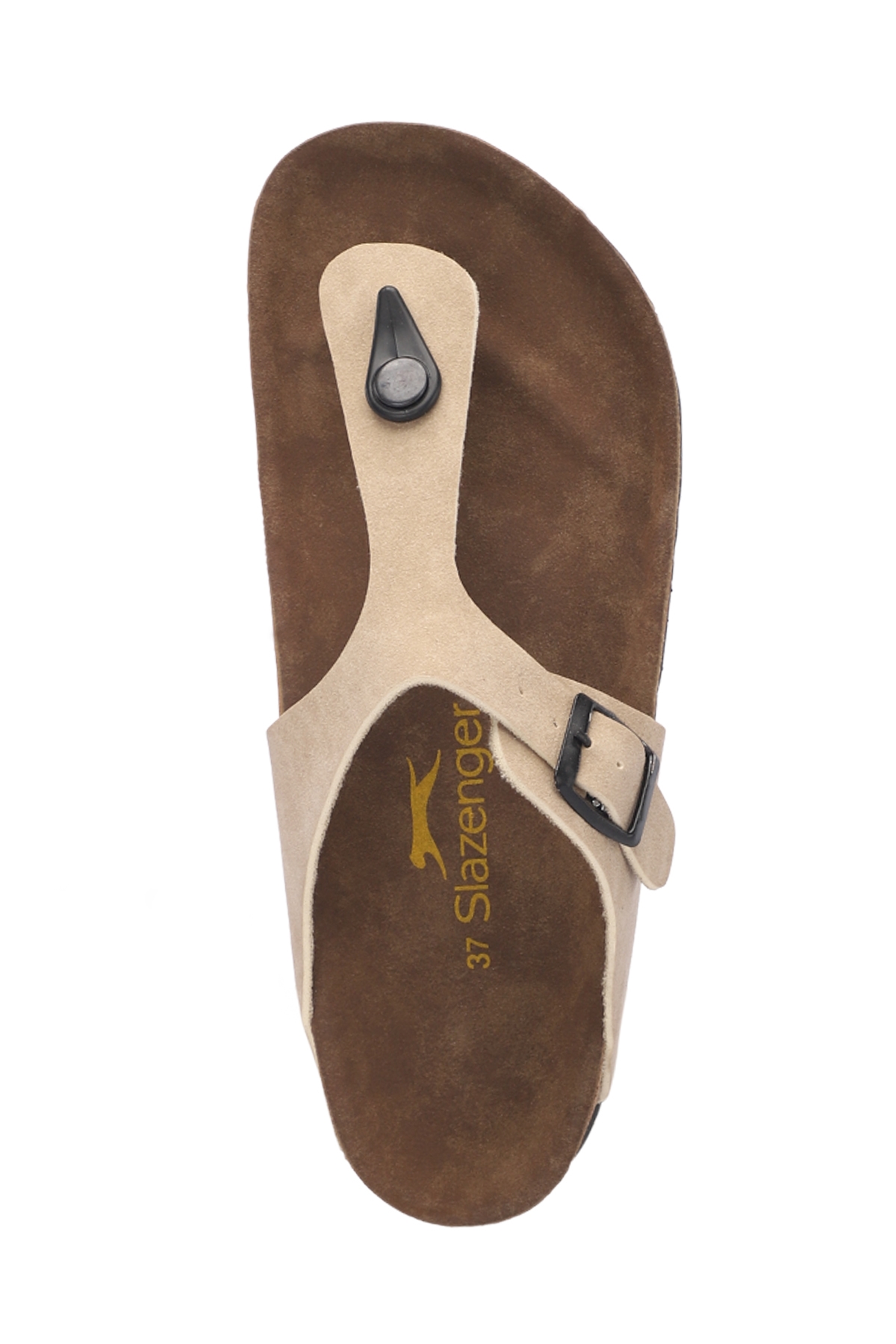 LUKE Kadın Parmak Arası Bej Nubuk Terlik - Görsel 6