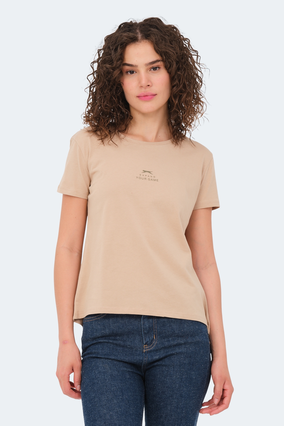 Slazenger VIRAJ Kadın Bej Tişört