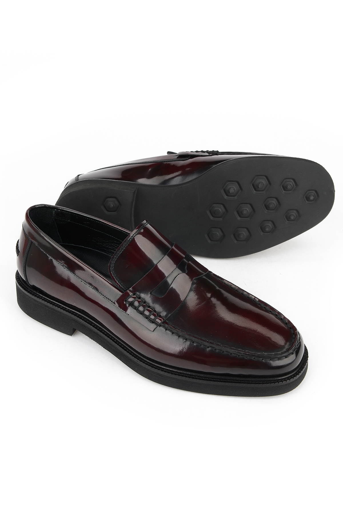 Erkek Hakiki Deri Ayakkabı 153745Z300062 Bordo - Görsel 5
