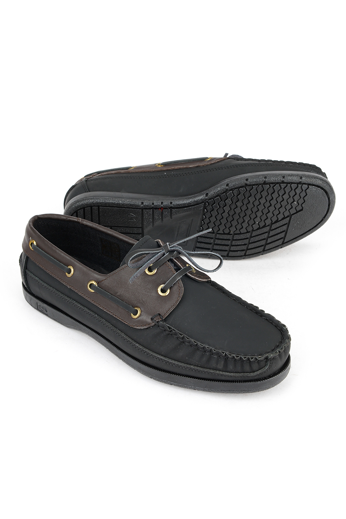 Hakiki Deri Erkek Günlük Ayakkabı 153423Z292 Siyah-Kahve - Görsel 5