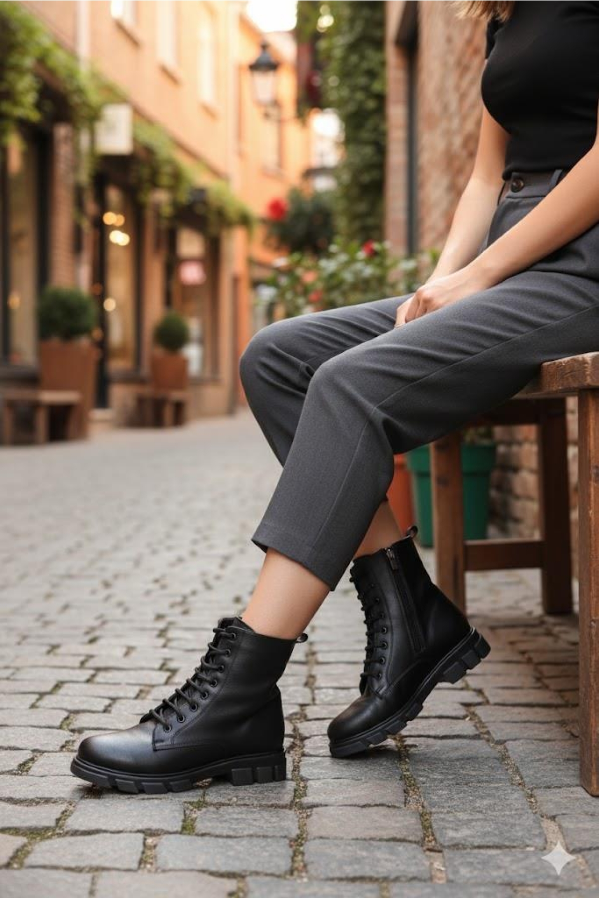 6085 Sedef Rahat Hafif Kaymaz Taban Sıcak Astar Kadın Bot - Görsel 3