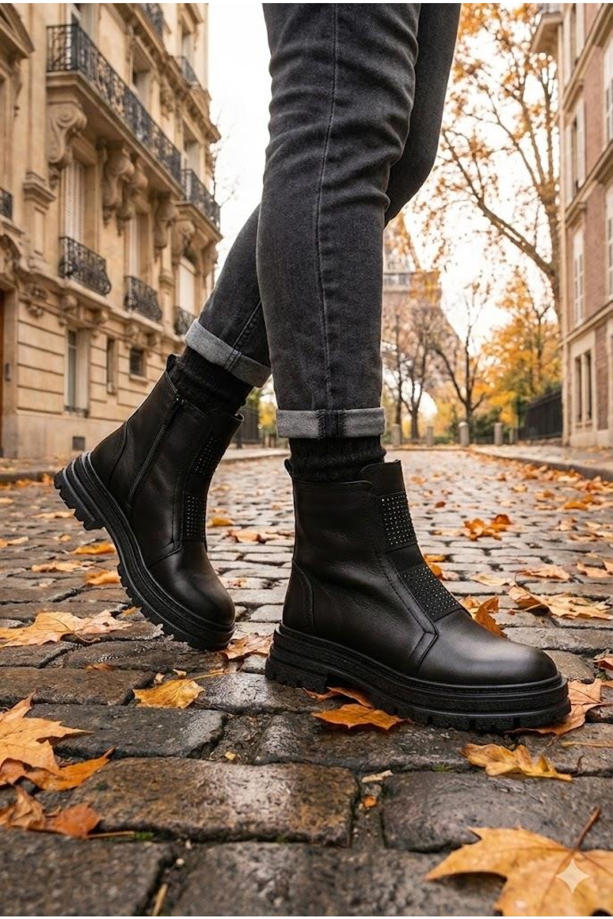 1016 Rahat Sıcak Astar Kaymaz Taban Hakiki Deri Kadın Bot - Görsel 2