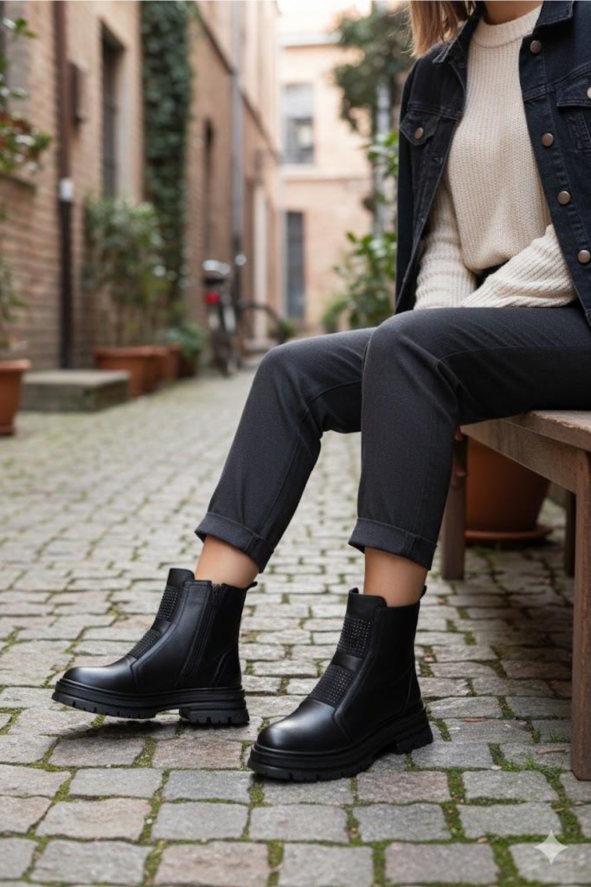 1016 Rahat Sıcak Astar Kaymaz Taban Hakiki Deri Kadın Bot - Görsel 7