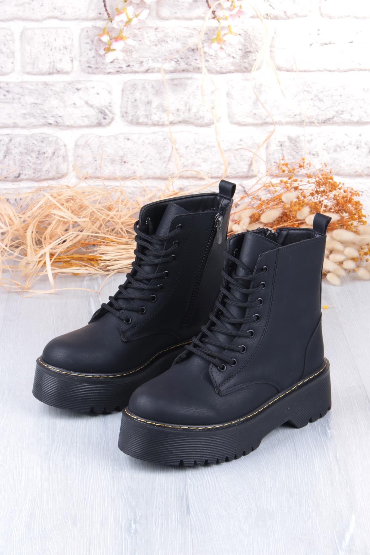 1188 Şanzel Sıcak Astar 4,5 Cm Yüksek Kalın Taban Kadın Bot - Görsel 8