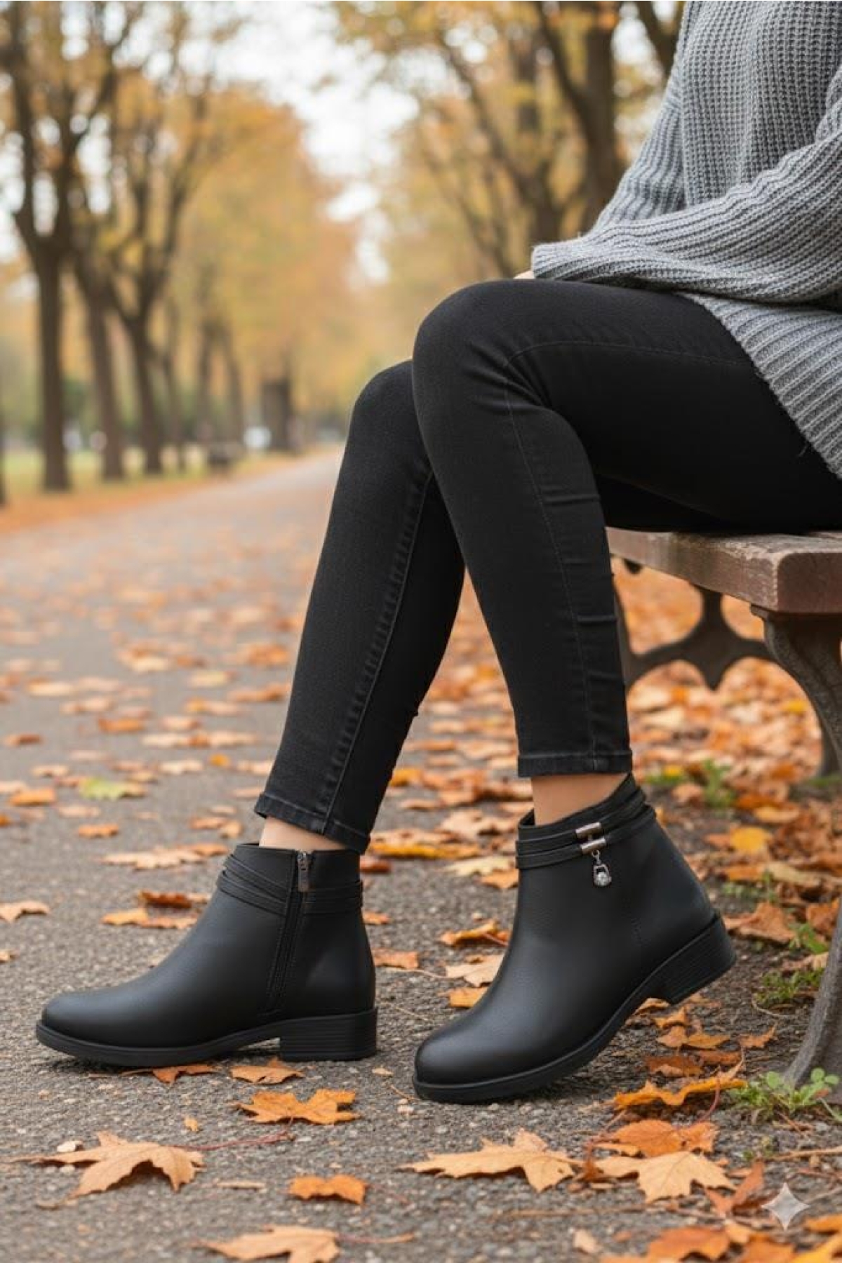 51154 Sedef Rahat Esnek Sıcak Astar Kaymaz Taban Kadın Bot - Görsel 2