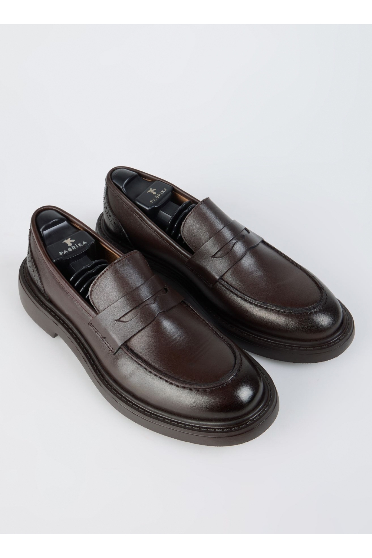 Fabrika Kahverengi Fabrika Deri Klasik Erkek Ayakkabı GRIT-ELVIS