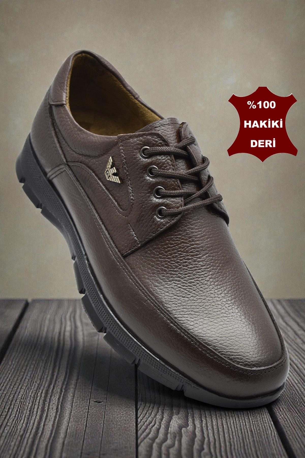 301 Ortopedik Topuk Masajlı Hakiki Deri Erkek Ayakkabı Kışlık Erkek Deri Ayakkabı - Görsel 2