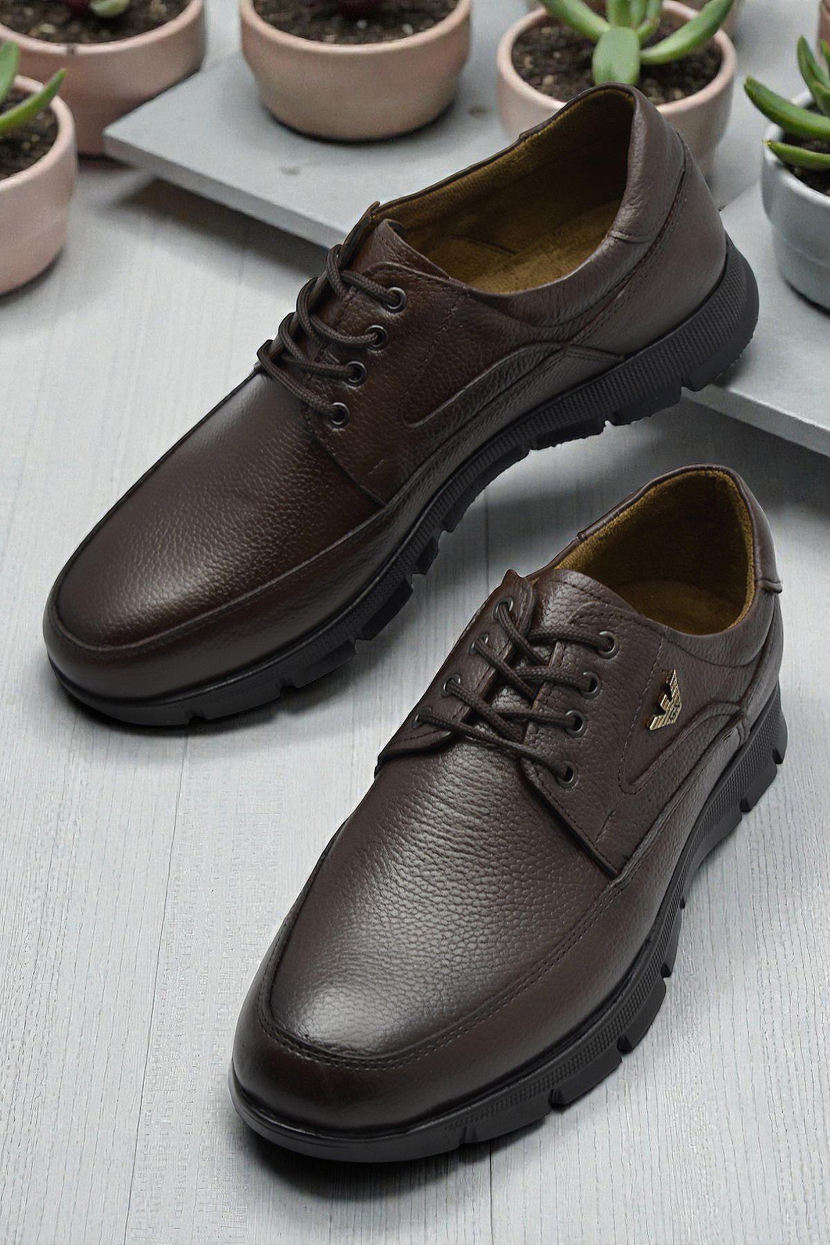 301 Ortopedik Topuk Masajlı Hakiki Deri Erkek Ayakkabı Kışlık Erkek Deri Ayakkabı - Görsel 3