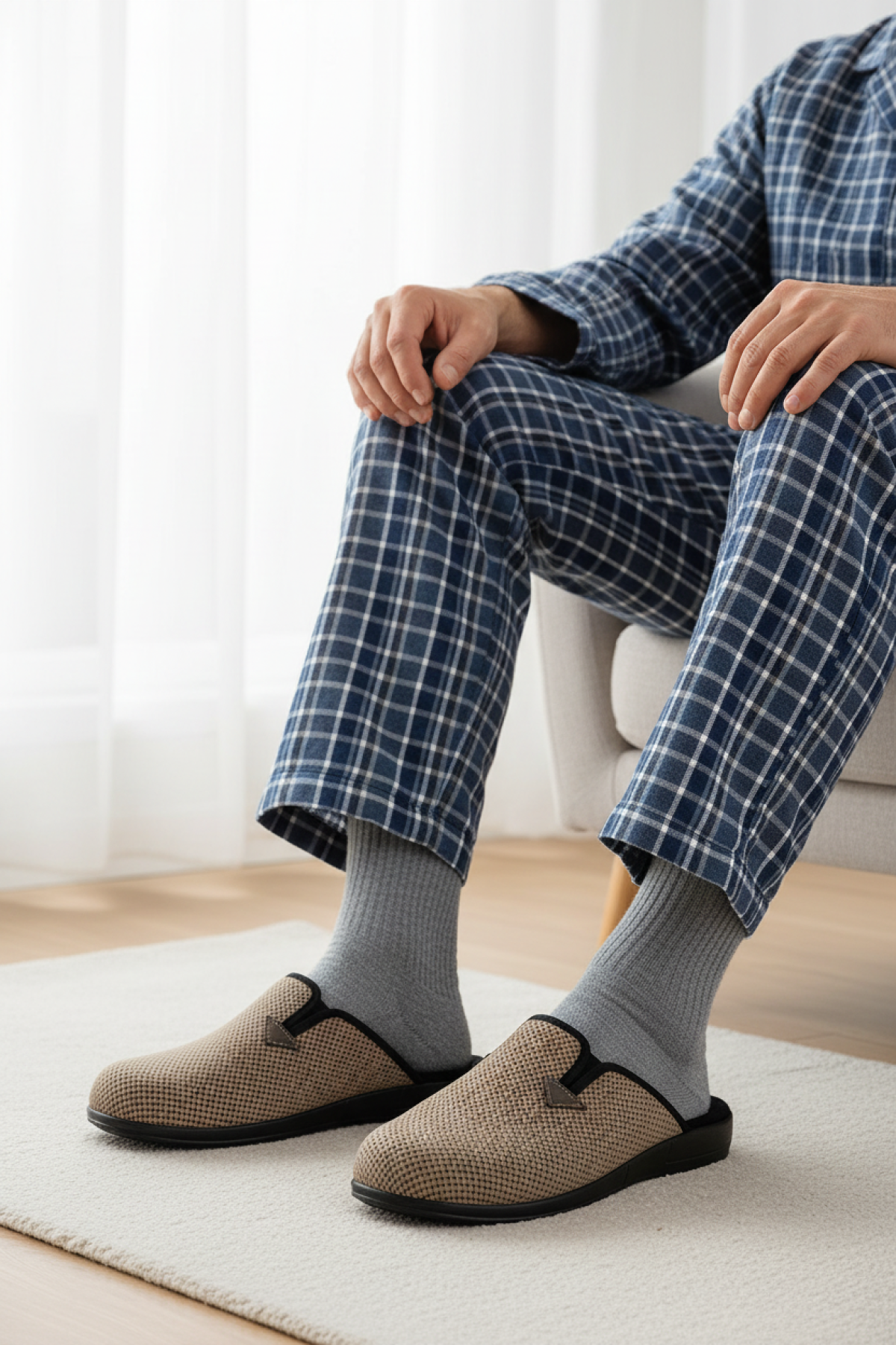 610046.M5PR Kahverengi Erkek Ev Terliği - Görsel 3