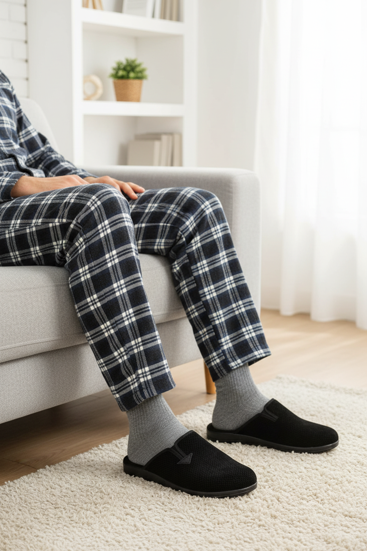 610046.M5PR Siyah Erkek Ev Terliği - Görsel 3