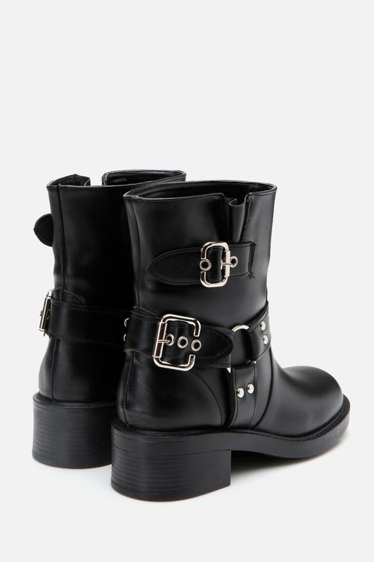 Siyah Kadın Tokalı Düz Bot - Görsel 4