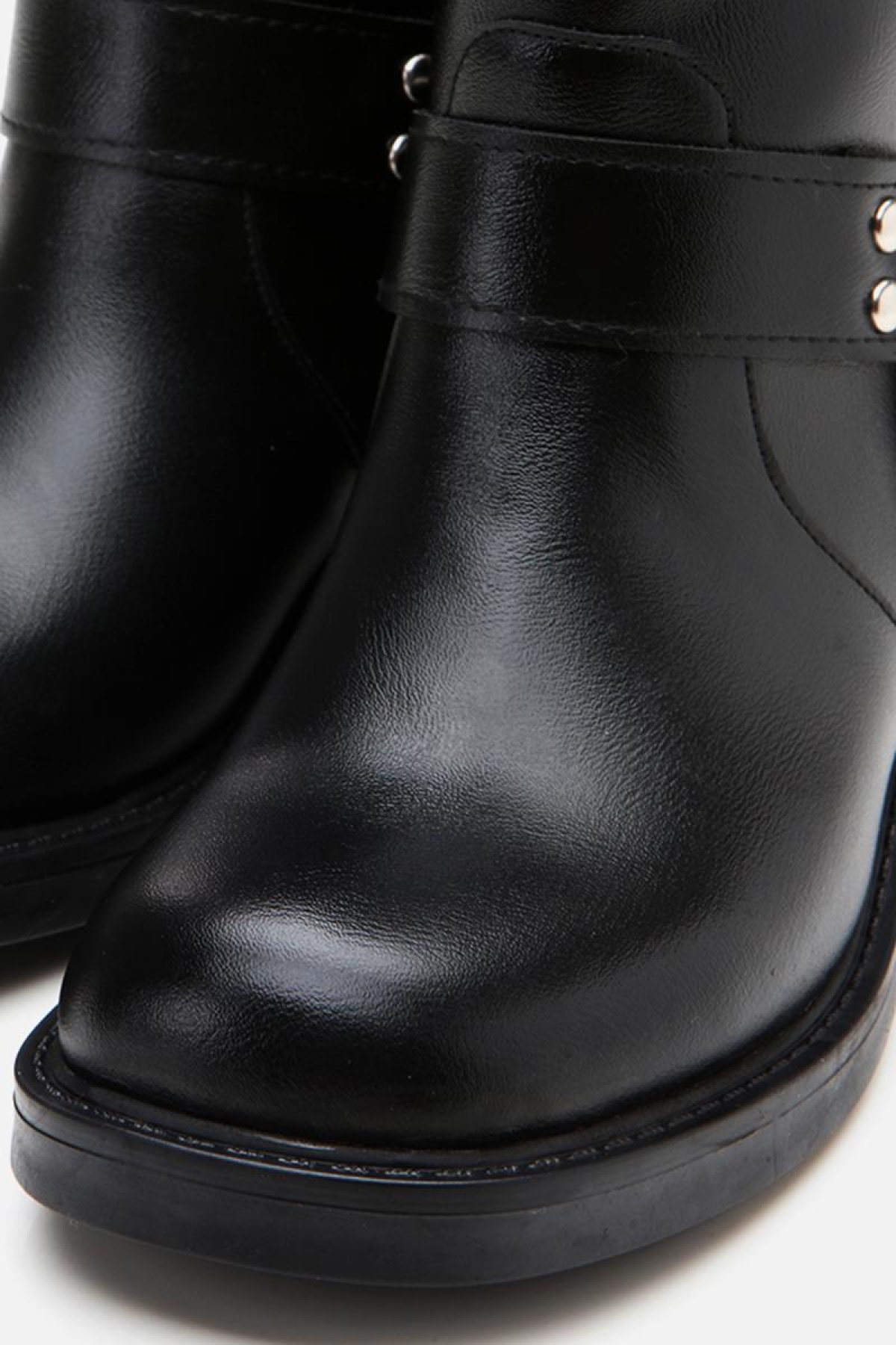 Siyah Kadın Tokalı Düz Bot - Görsel 5