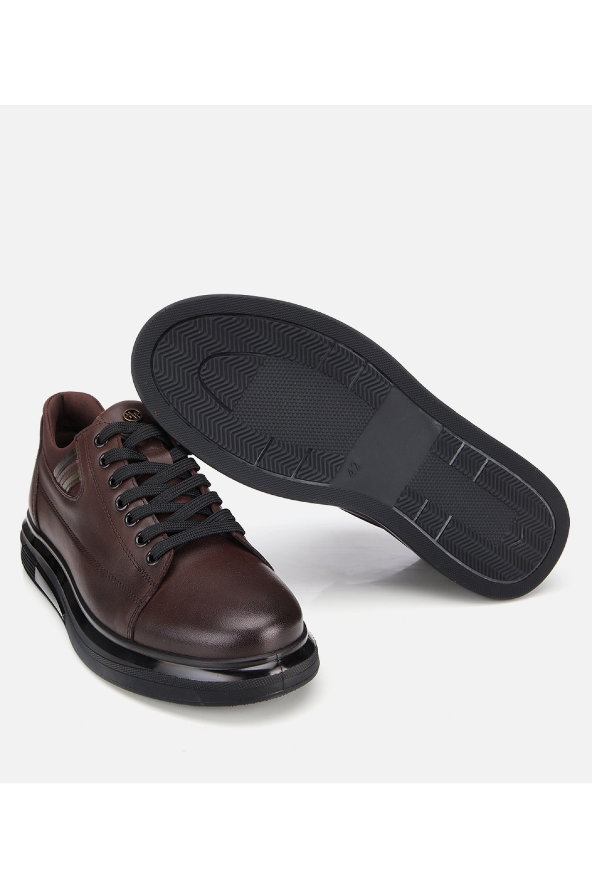 Erkek Deri Kahverengi Yumuşak Dokulu Esnek Tabanlı Spor Ayakkabı - Görsel 7
