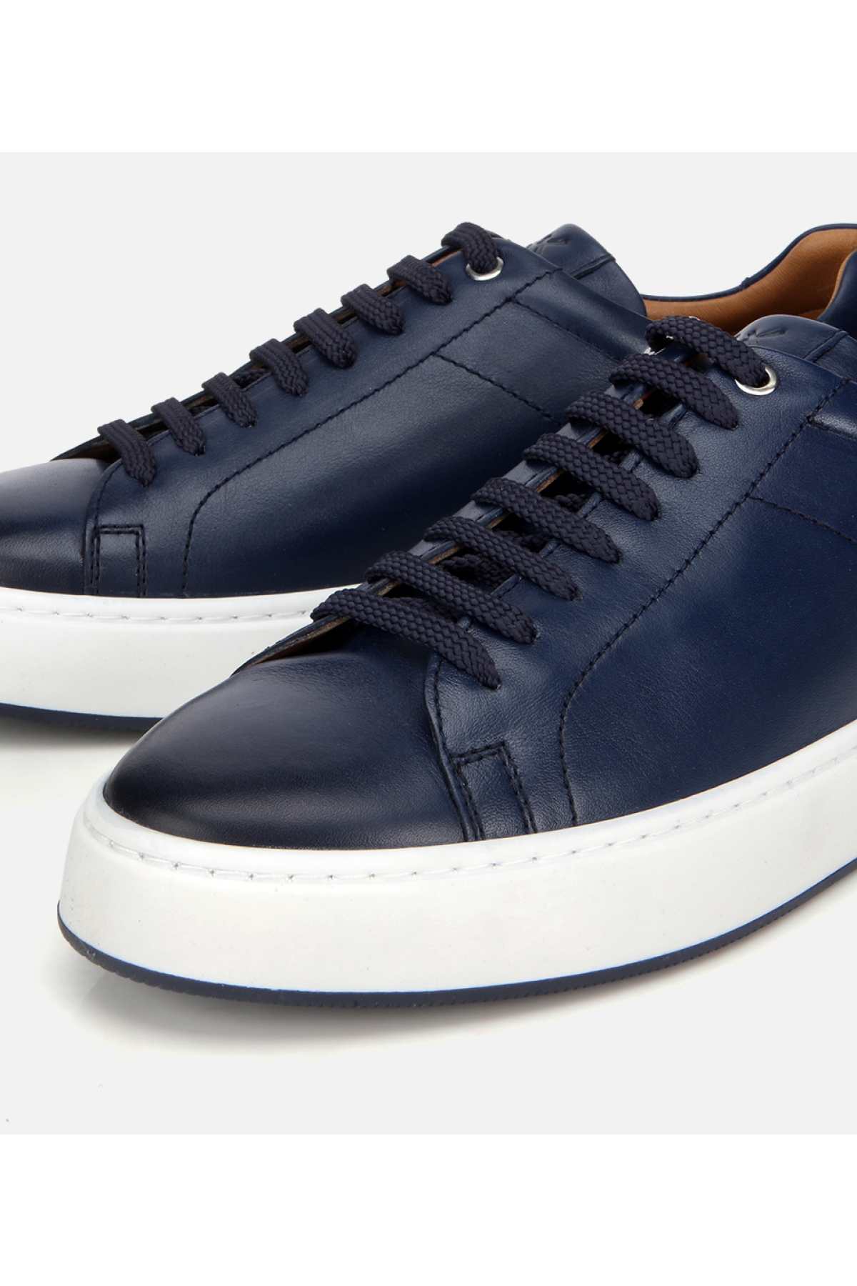 Erkek Deri Lacivert Kalın Tabanlı Spor Ayakkabı - Görsel 4