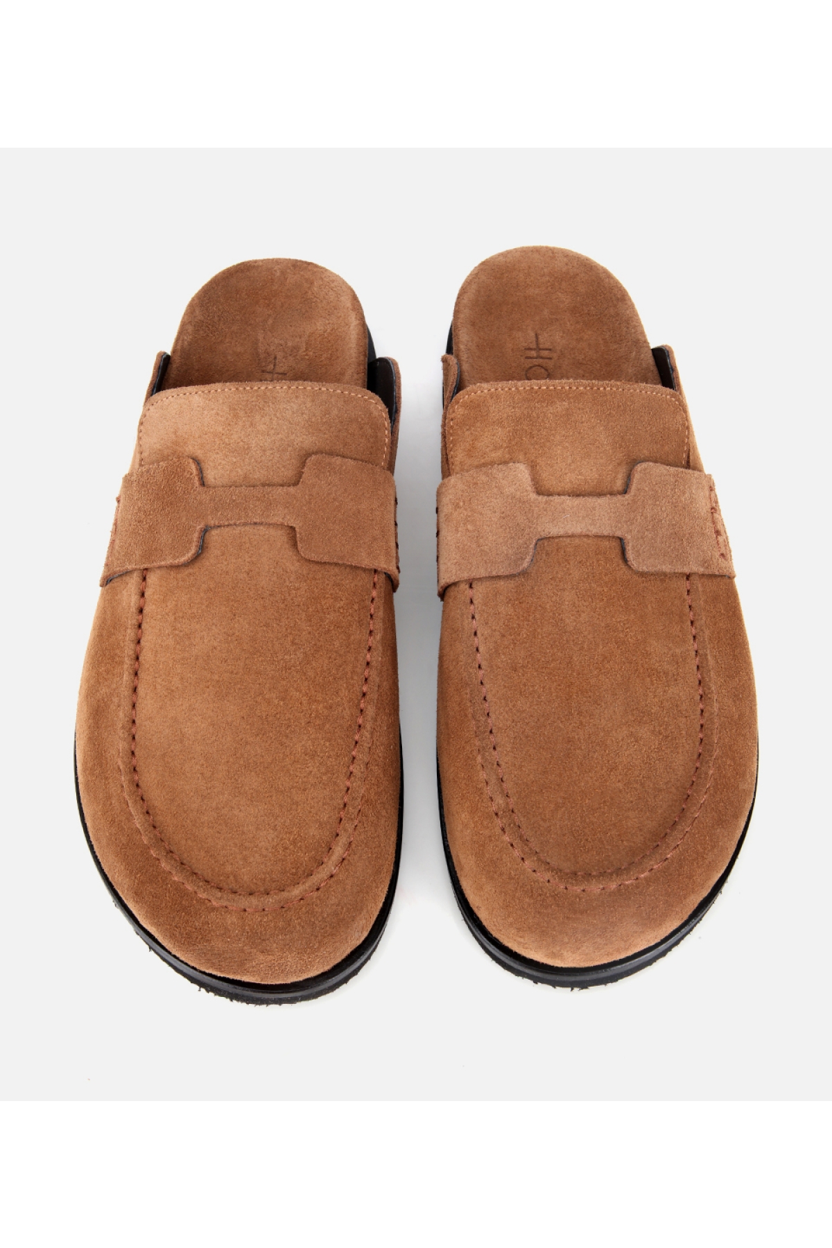 Erkek Süet Taba Kahverengi Düz Terlik - Görsel 7