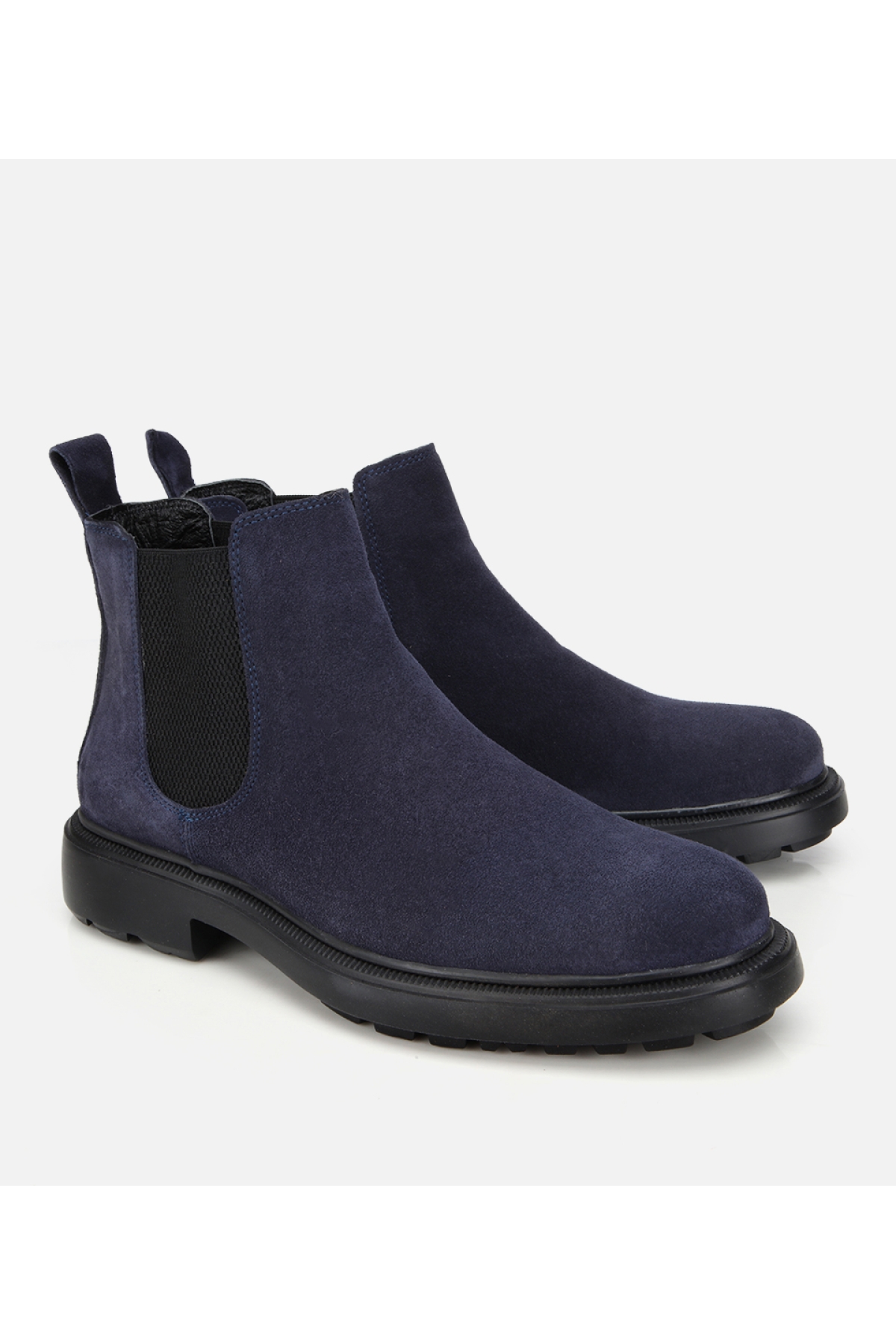 Erkek Süet Deri Lacivert Lastik Detaylı Chelsea Bot - Görsel 3