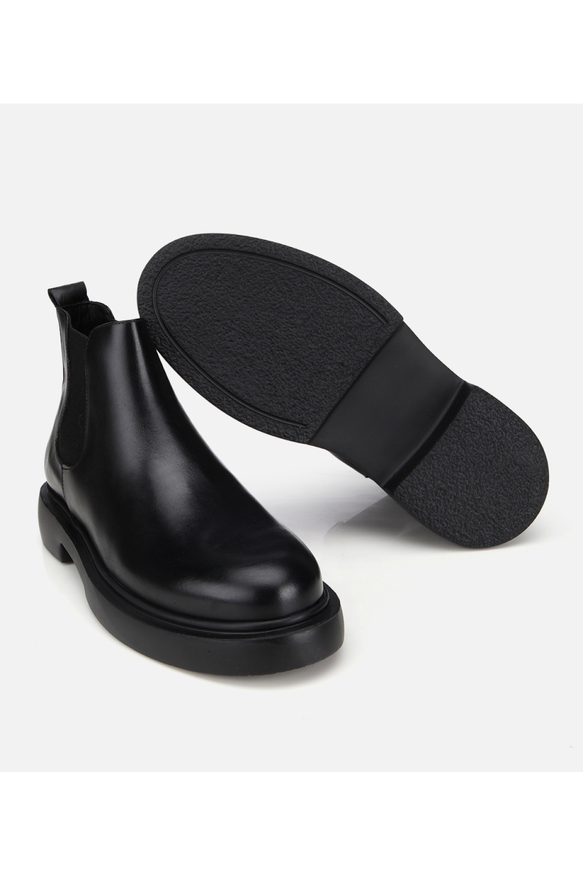 Erkek Deri Siyah Lastik Detaylı Chelsea Bot - Görsel 7