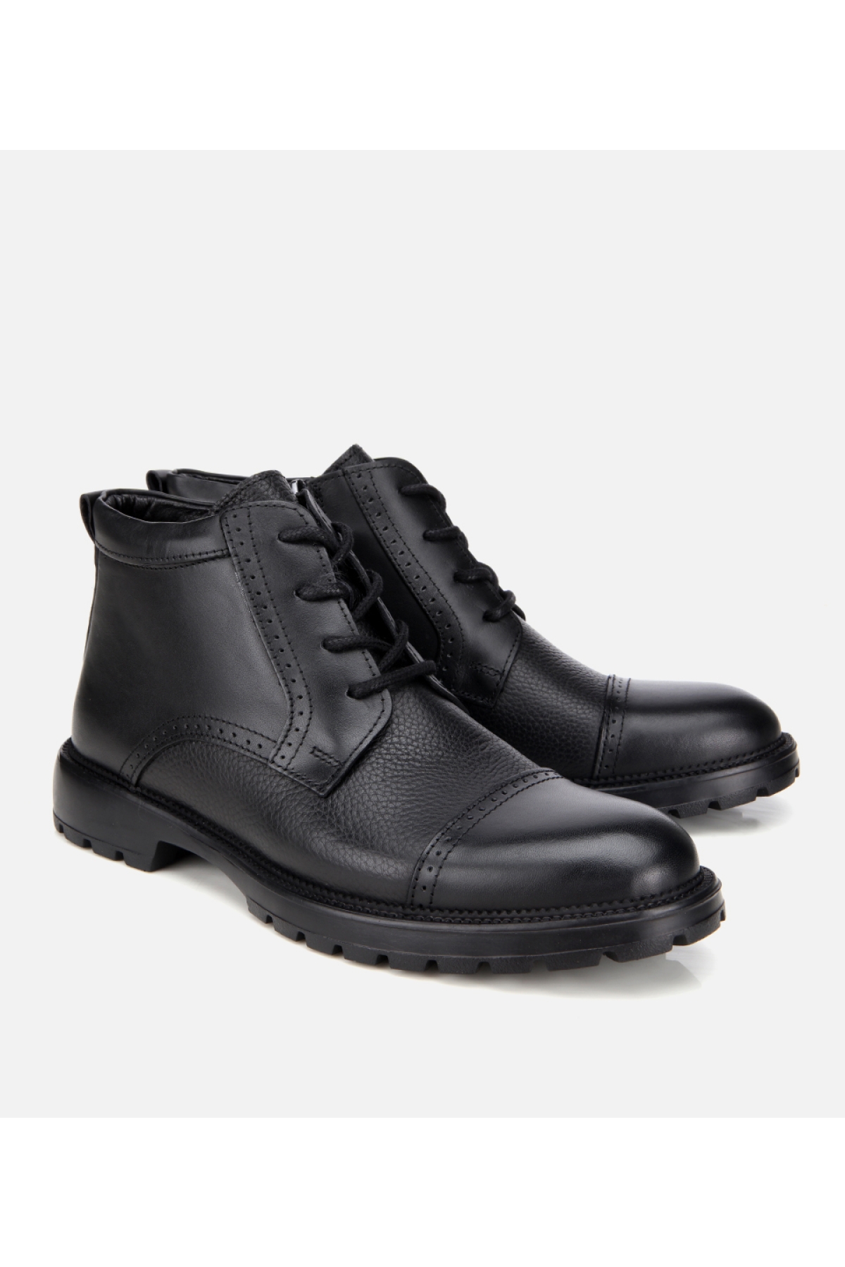 Erkek Deri Siyah İşleme Detaylı Klasik Bot - Görsel 3