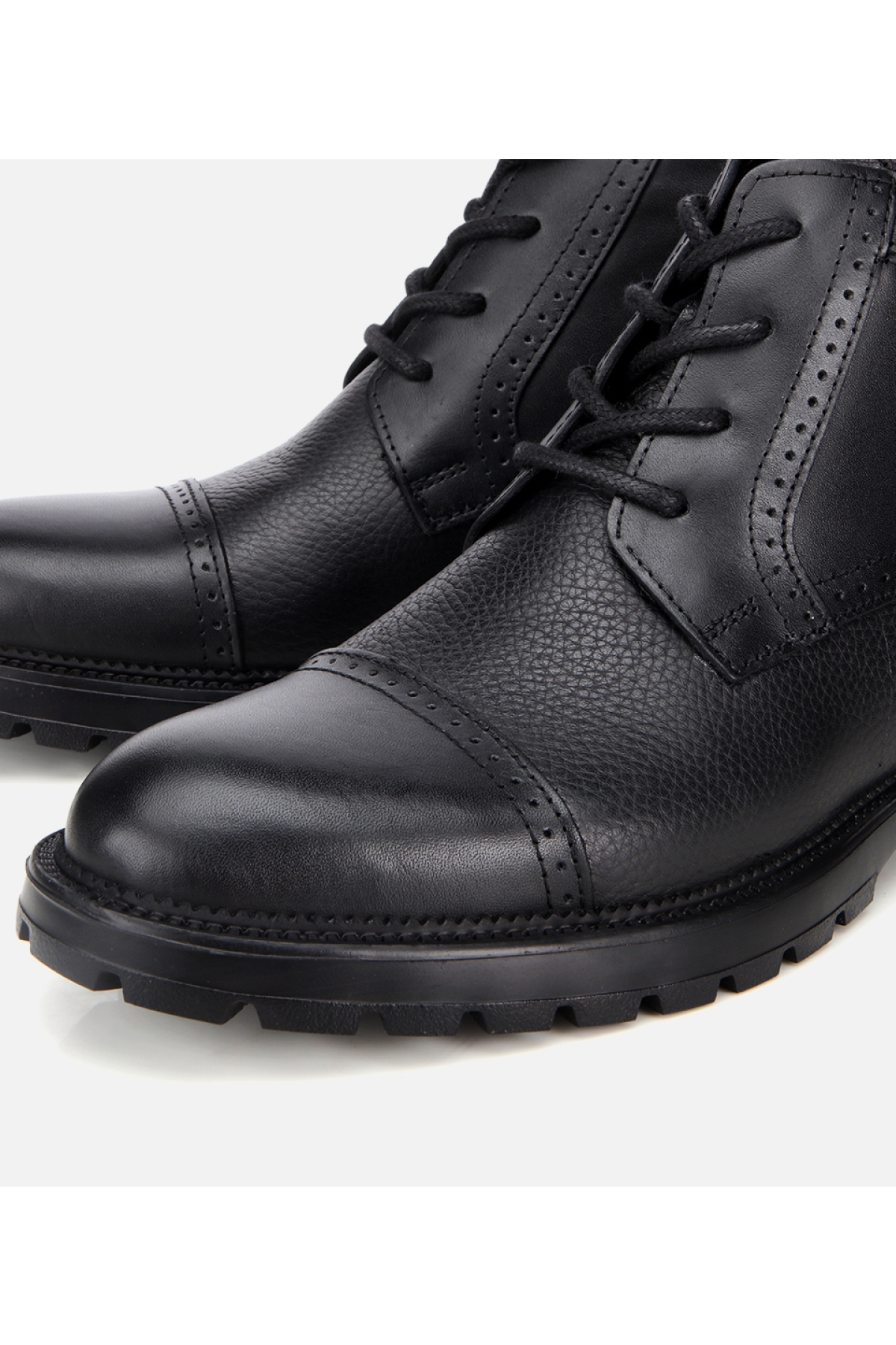Erkek Deri Siyah İşleme Detaylı Klasik Bot - Görsel 4