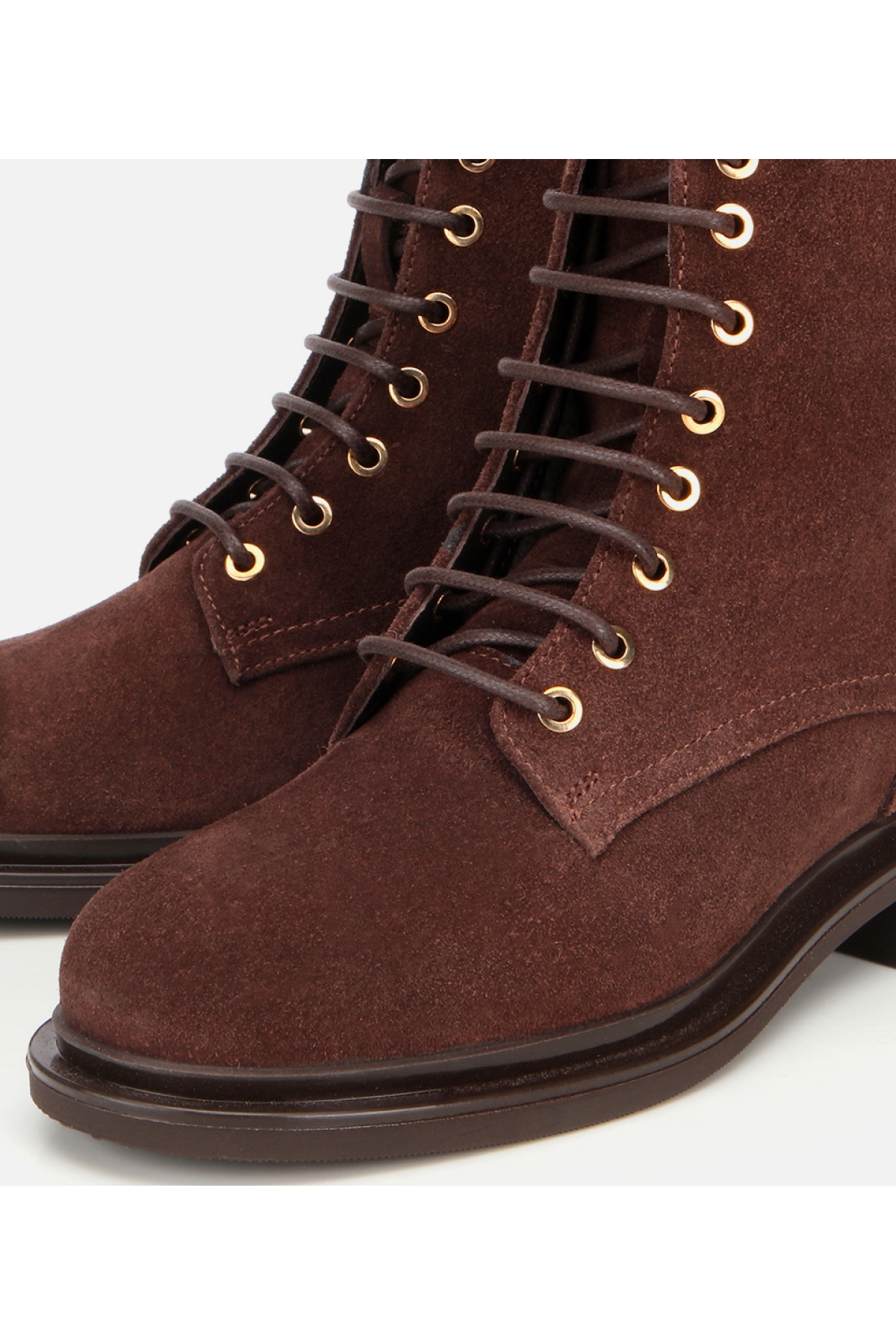 Kadın Süet Deri Kahverengi Bağcık Detaylı Fermuarlı Düz Bot - Görsel 4