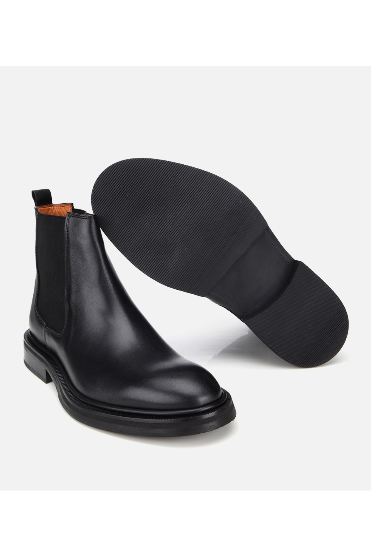Erkek Deri Siyah Lastik Detaylı Chelsea Bot - Görsel 7