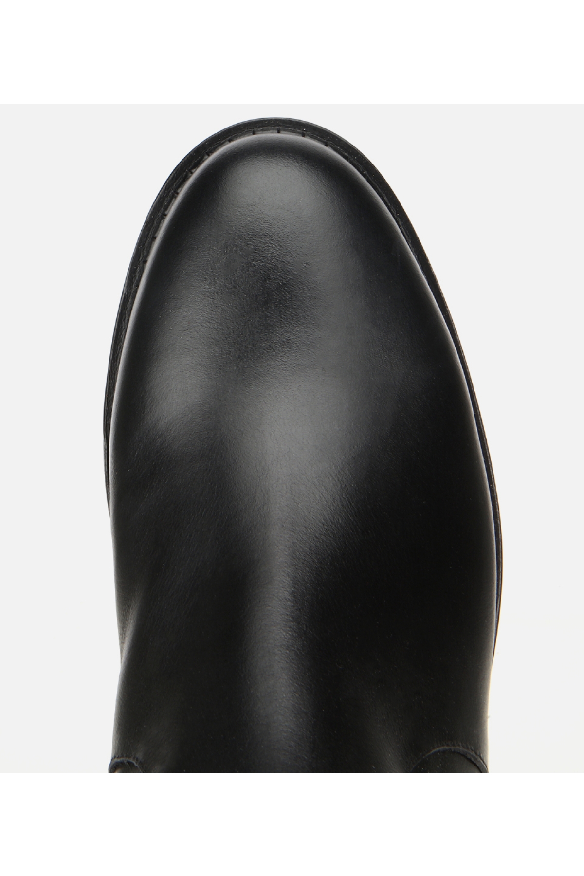 Kadın Deri Siyah Tokalı Streç Detaylı Düz Çizme - Görsel 6