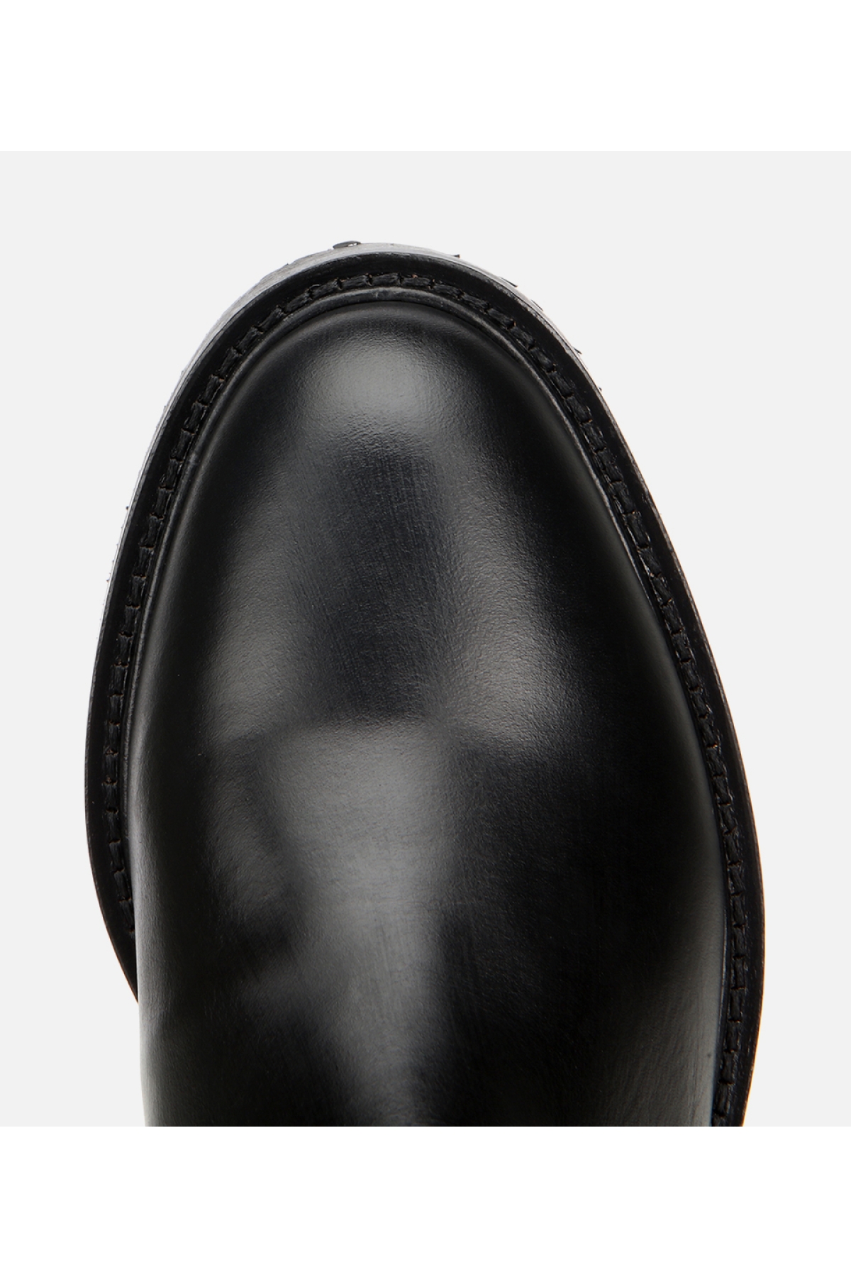 Kadın Deri Siyah Tokalı Binici Düz Çizme - Görsel 6