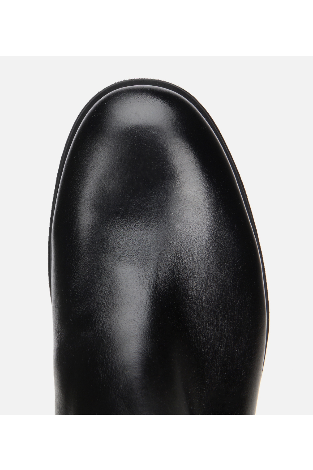 Kadın Deri Siyah Arkası Fermuar Detaylı Binici Düz Çizme - Görsel 6