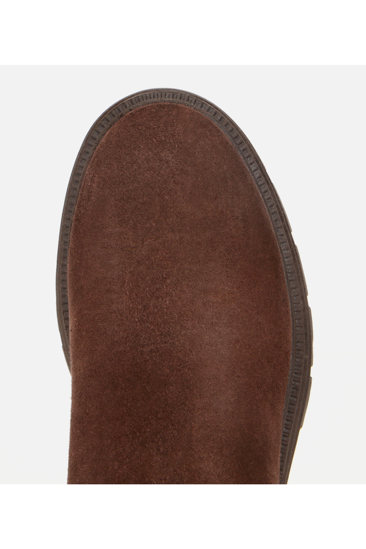 Kadın Süet Deri Kahverengi Kalın Tabanlı Bilekte Düz Bot - Görsel 7