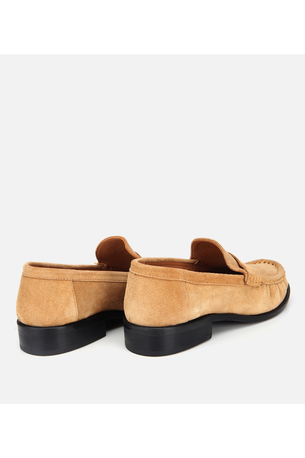 Kadın Süet Deri Taba Yumuşak Dokulu Klasik Loafer - Görsel 5