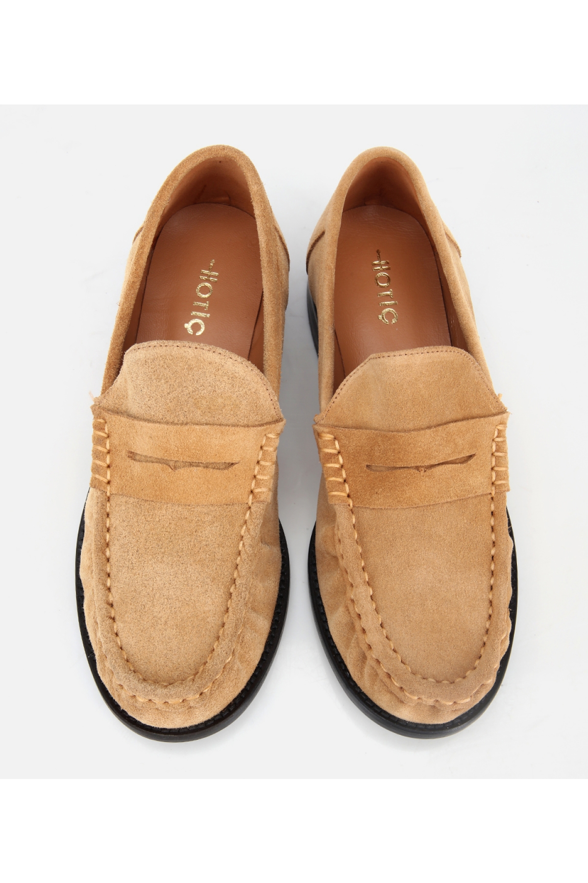 Kadın Süet Deri Taba Yumuşak Dokulu Klasik Loafer - Görsel 7