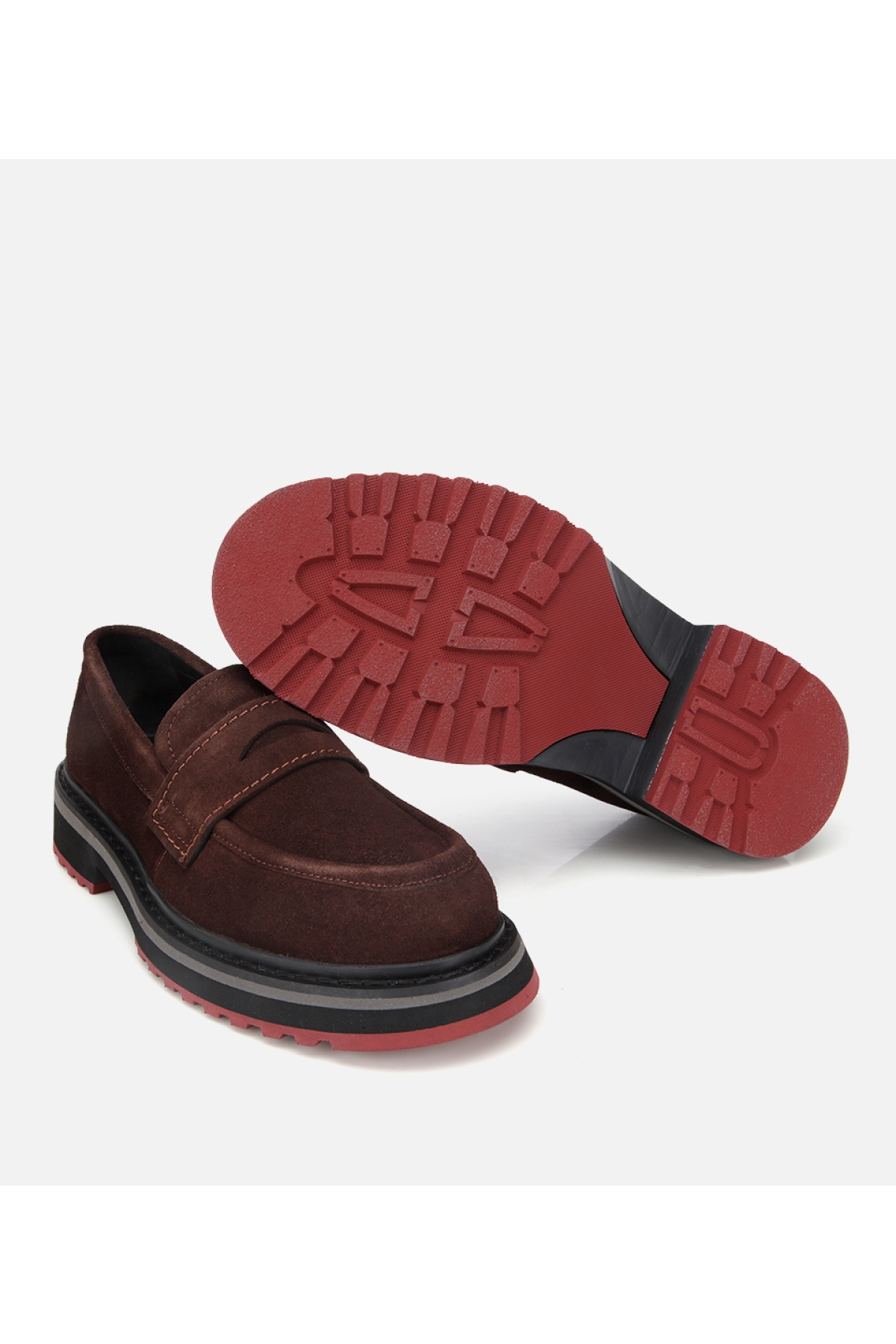 Erkek Süet Deri Kahverengi Hafif Tabanlı Günlük Loafer - Görsel 7