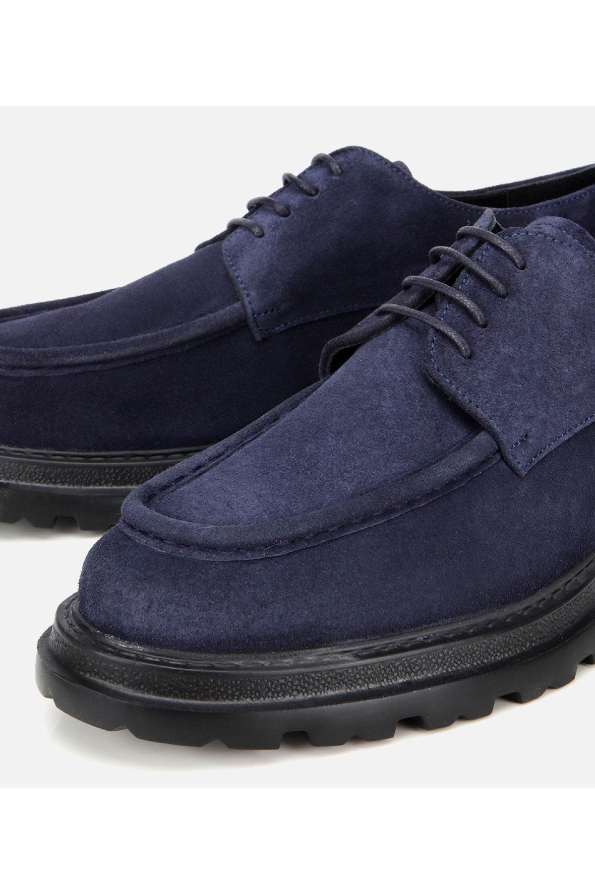 Erkek Süet Deri Lacivert Dikiş Detaylı Kalın Tabanlı Günlük Ayakkabı - Görsel 4