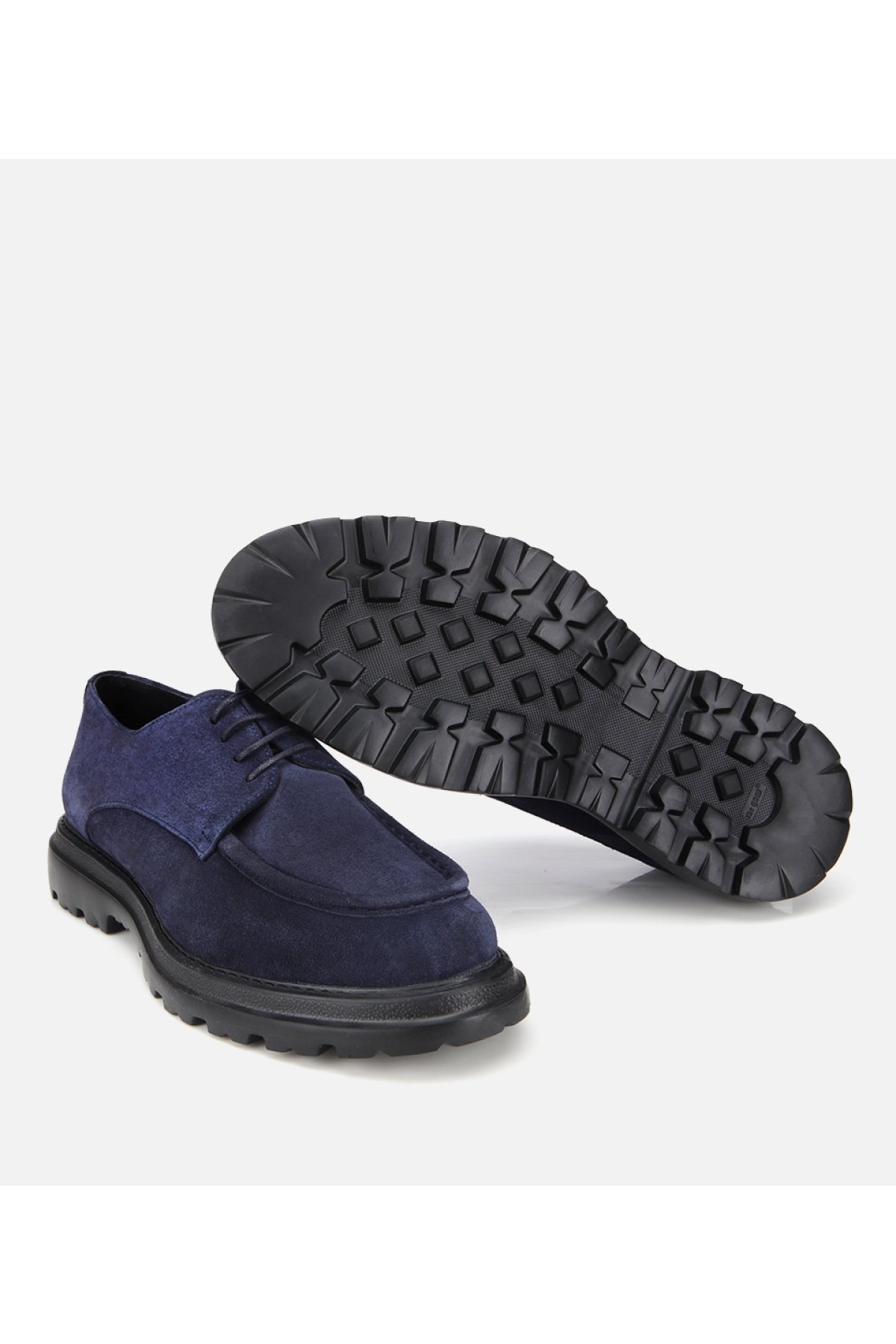 Erkek Süet Deri Lacivert Dikiş Detaylı Kalın Tabanlı Günlük Ayakkabı - Görsel 7