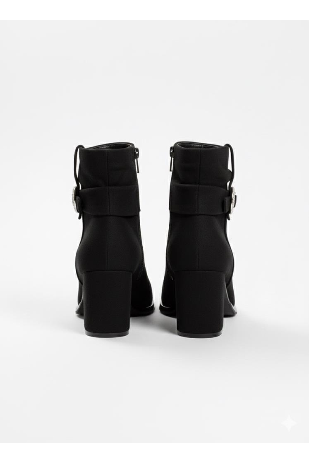 655454 Siyah Süet Topuklu Bot - Görsel 5