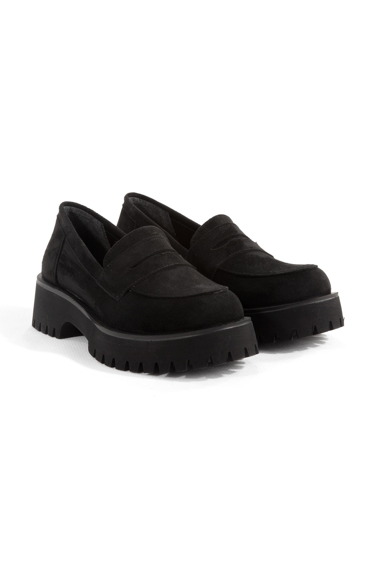 Siyah Süet Hafif Yumuşak Loafer Bağcıksız Kadın Ayakkabı DORA - Görsel 4