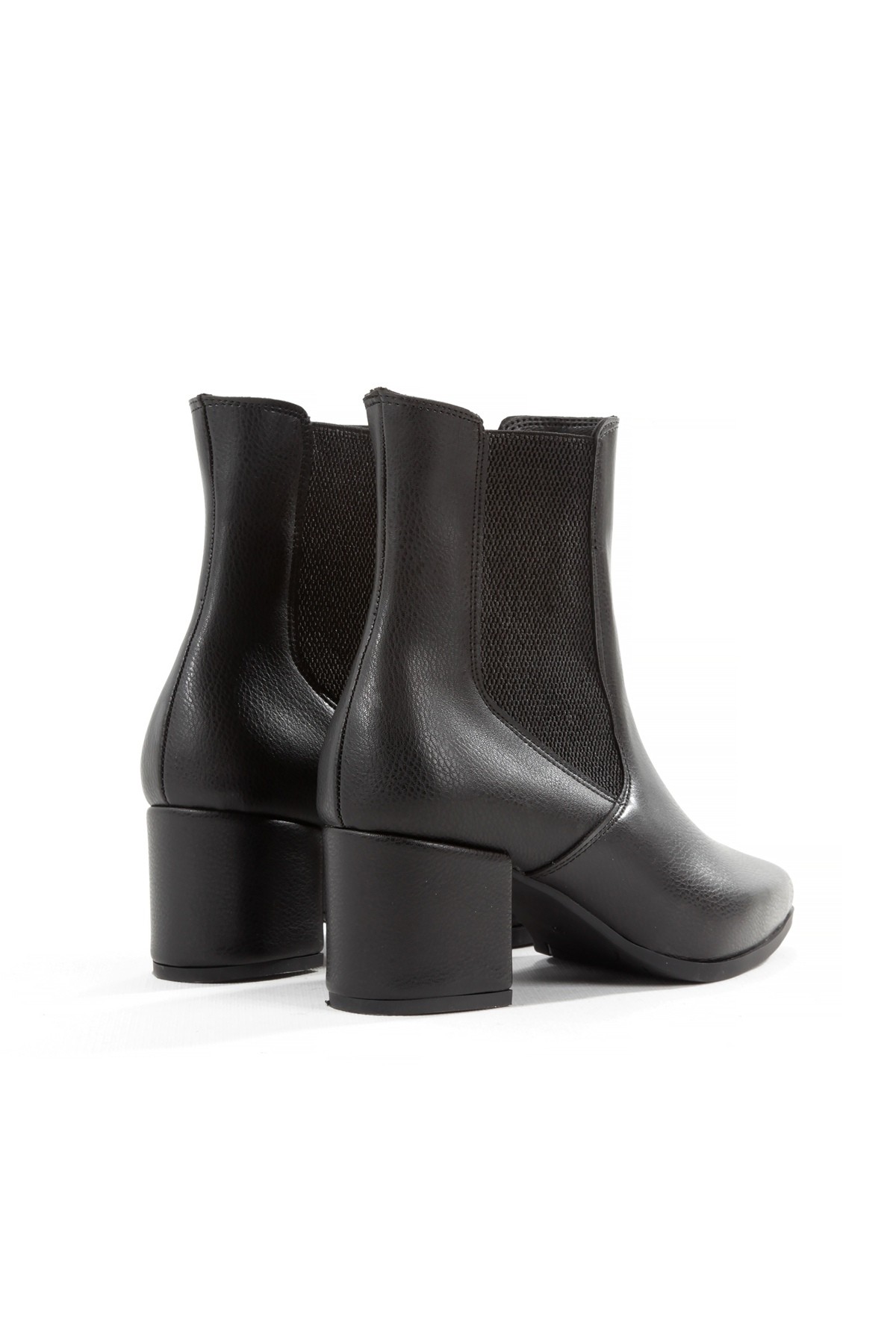 Siyah Kalın Topuklu Yanları Lastikli Kadın Bot Naylay - Görsel 6